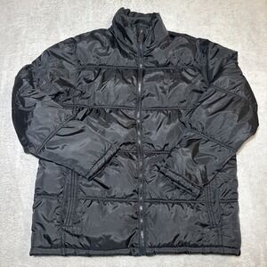 South Pole Jacket Mens XL 'X-Pedition' Black‎ Puffer Full Zip Metallic Shine